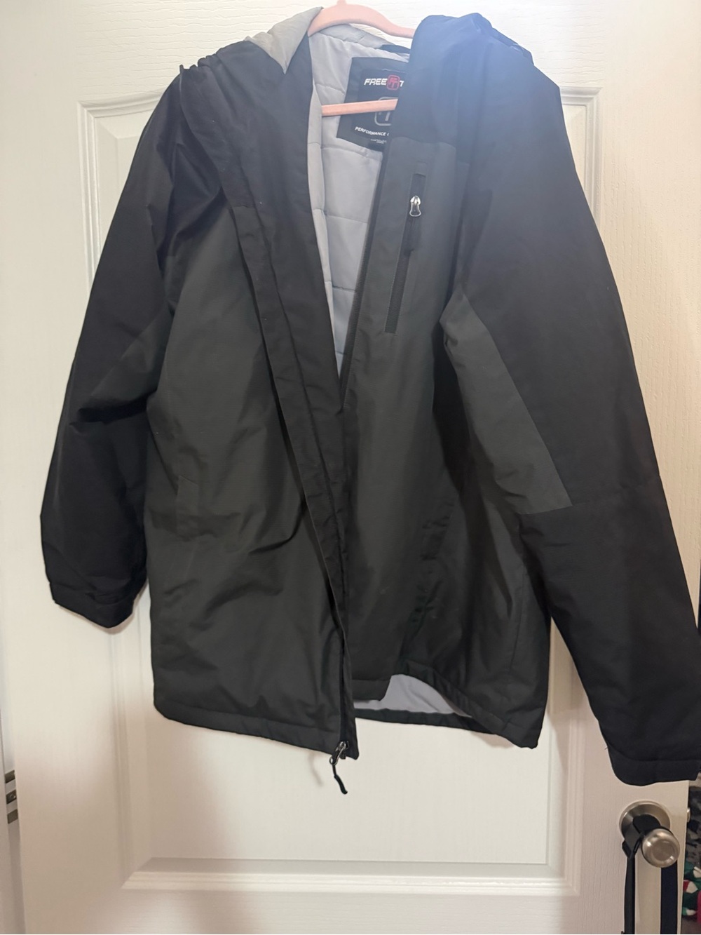 Free Country Men’s Black Hooded Waterproof Raincoat